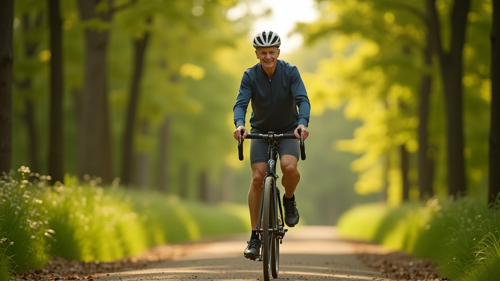 Senioru velobraucējs Jūrmalas mežā